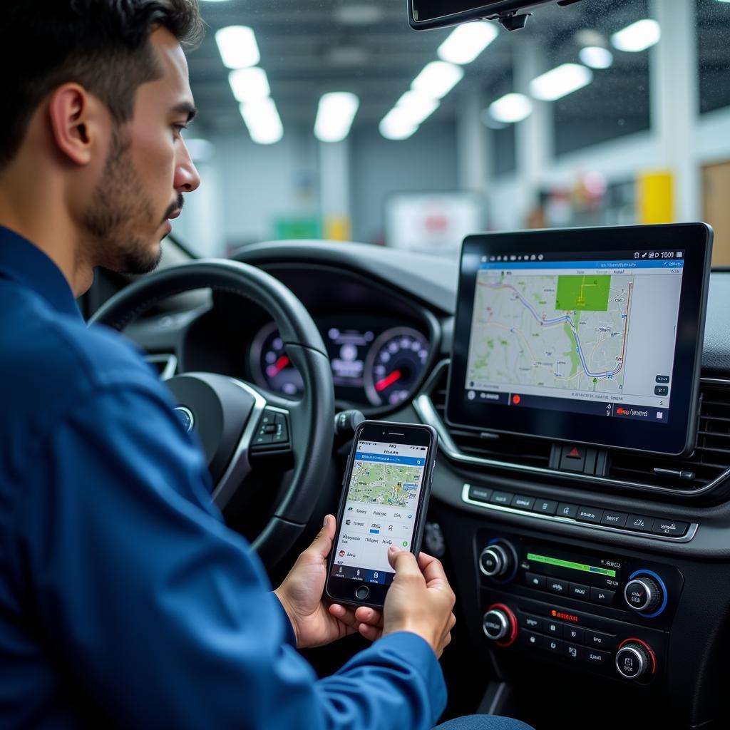 Advanced Bosch Diagnostic Equipment Used in a Malaysian Car Service Center