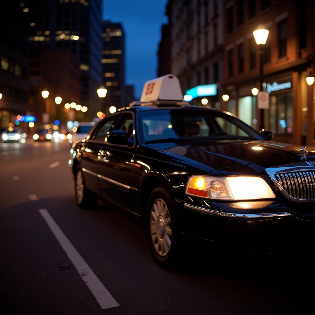 Boston Town Car Service at Night