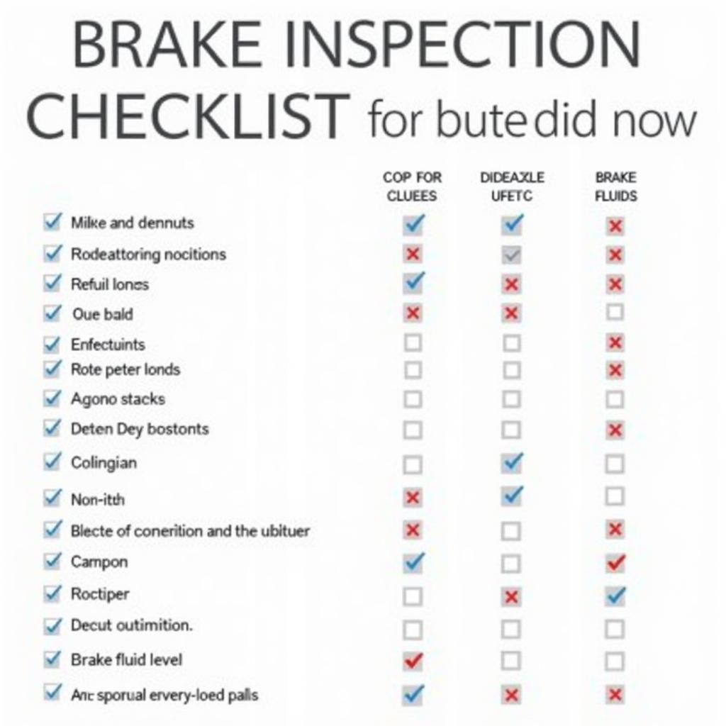 Brake Inspection Checklist