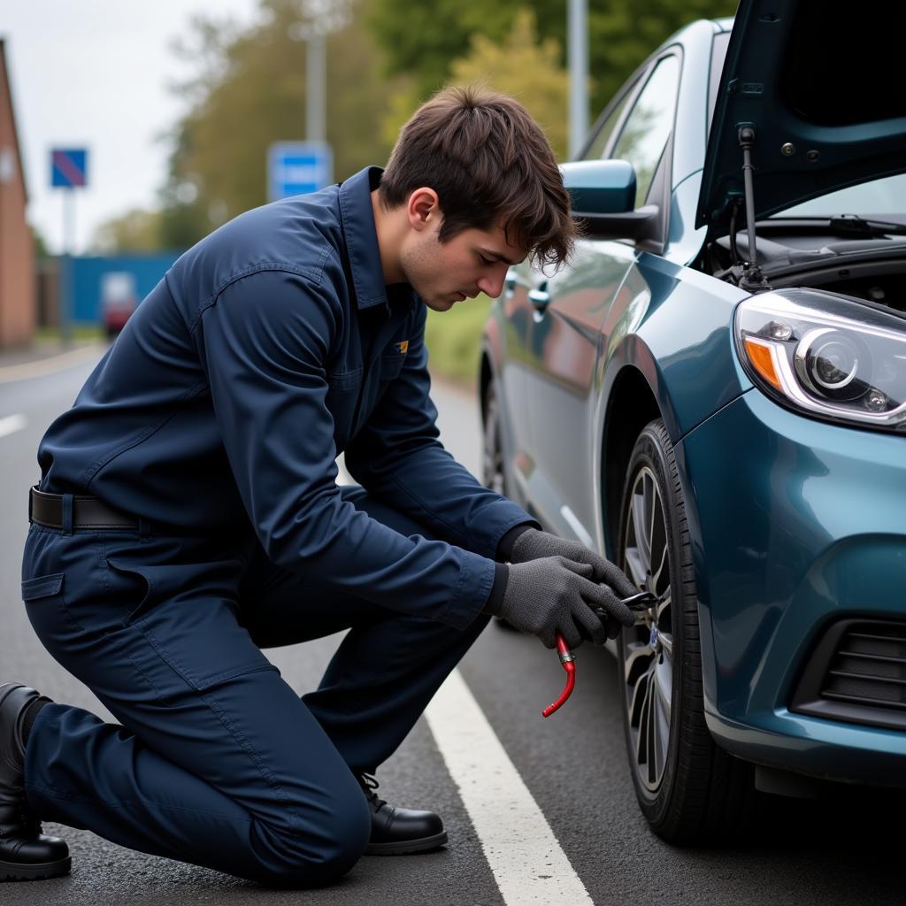 Breakdown Service in Cornwall - Mechanic Repairing Car