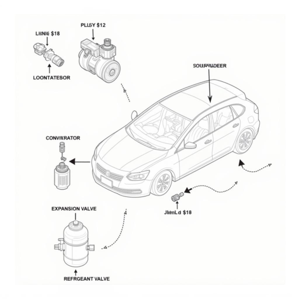 Car AC System Components Diagram