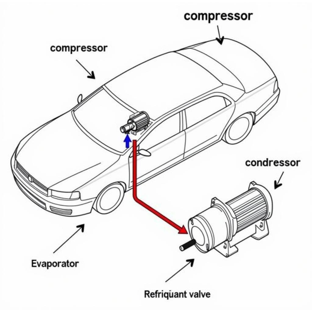 Diagram of Car AC System Components