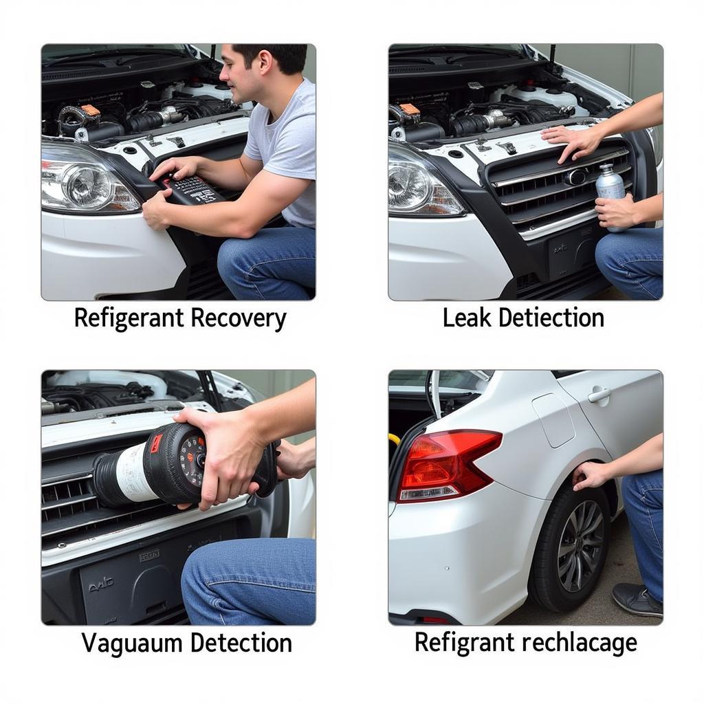 The process of car air conditioning servicing