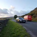 Car Breakdown and Roadside Assistance Scene in Ireland