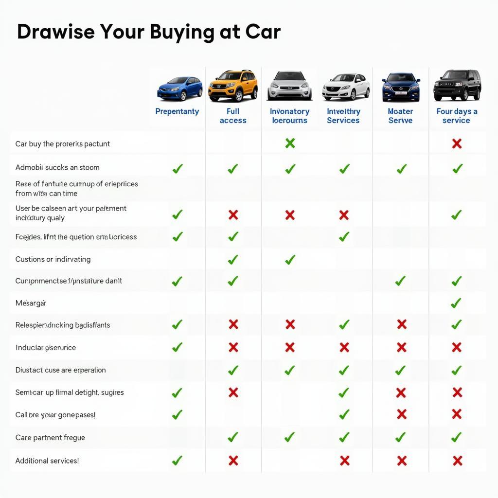 Car Buying Service Comparison Chart