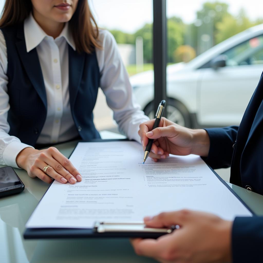 Car Buying Service Handling Paperwork