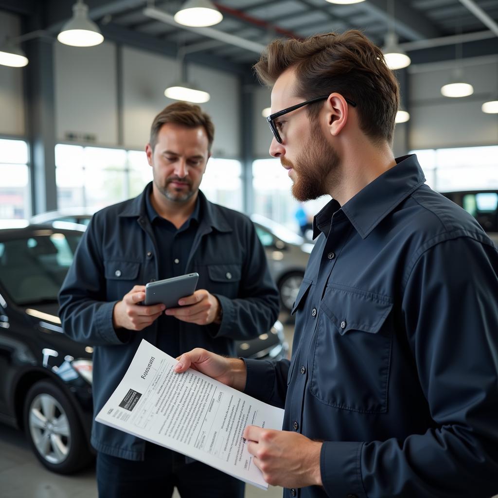 Car Dealer Service Manager at Work