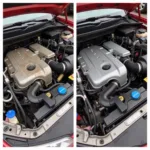 Car Engine Cleaning Before and After