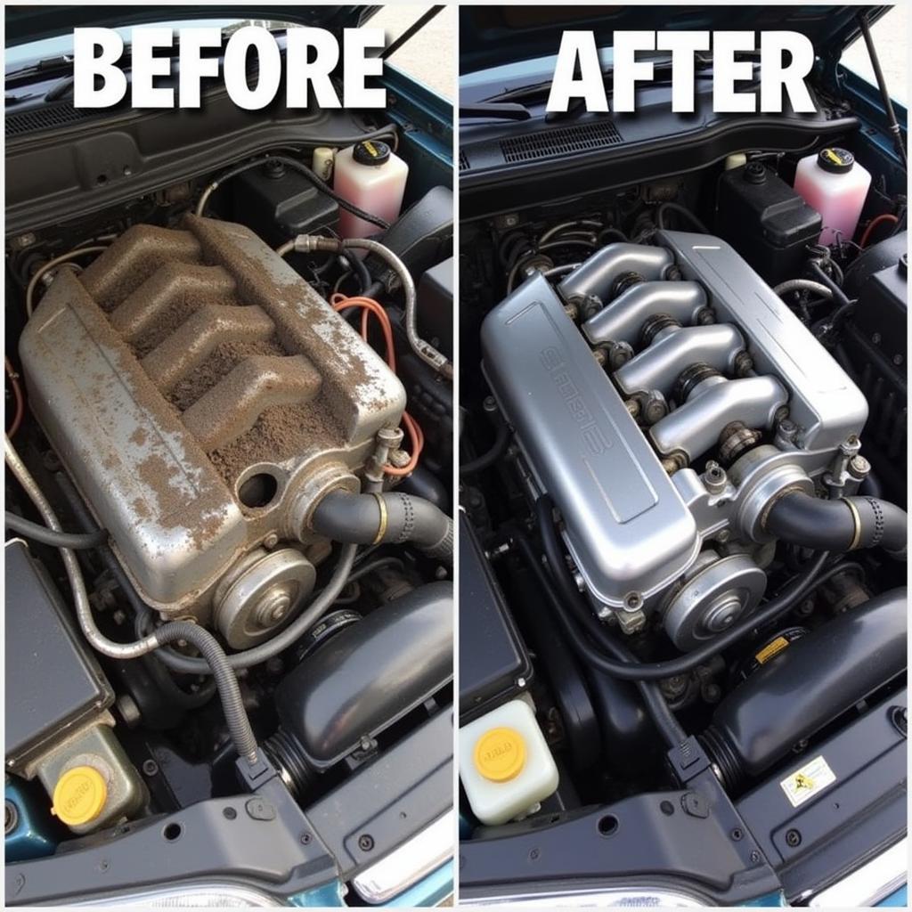 Car Engine Cleaning Dudley Before and After