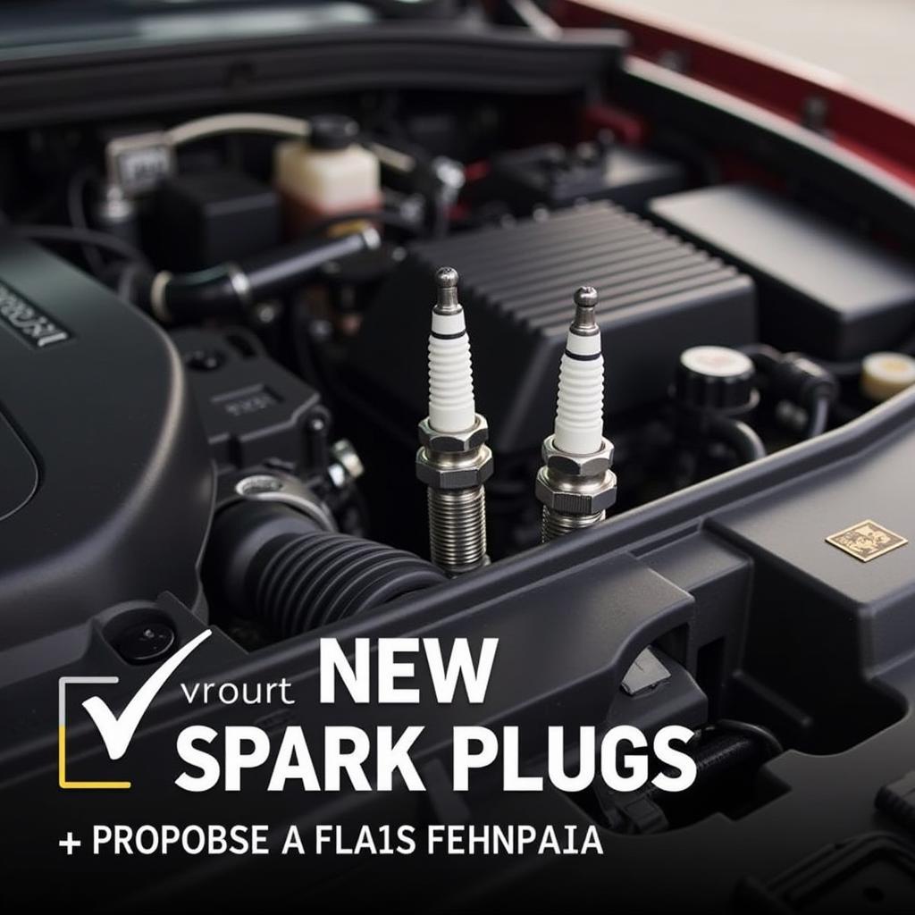 Car Engine with New Spark Plugs