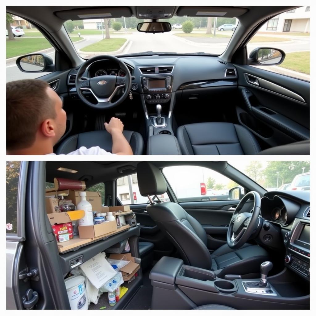 Car Interior Detailing Before & After in Newcastle