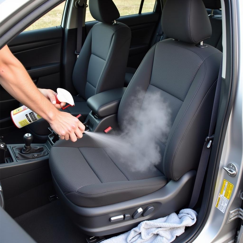 Applying Fabric Protectant to Car Seats