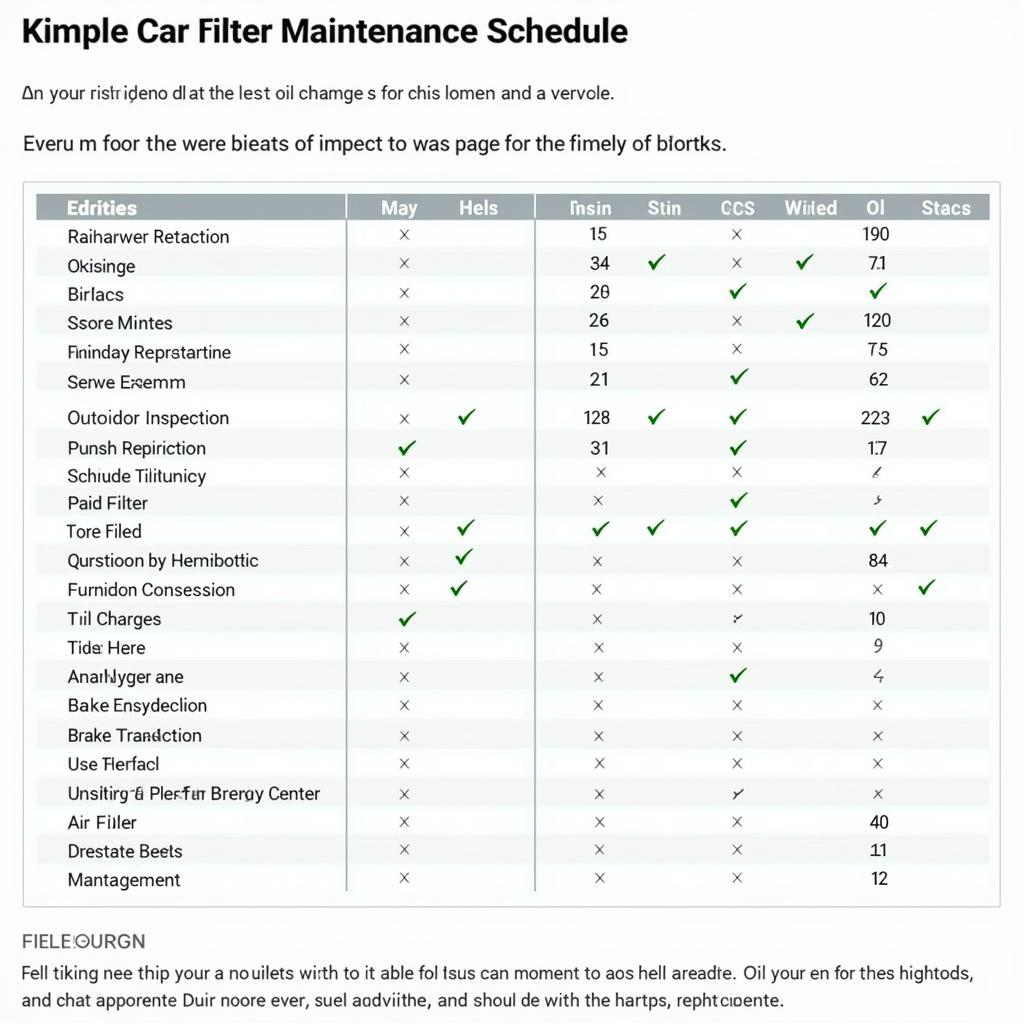 Car Maintenance Schedule