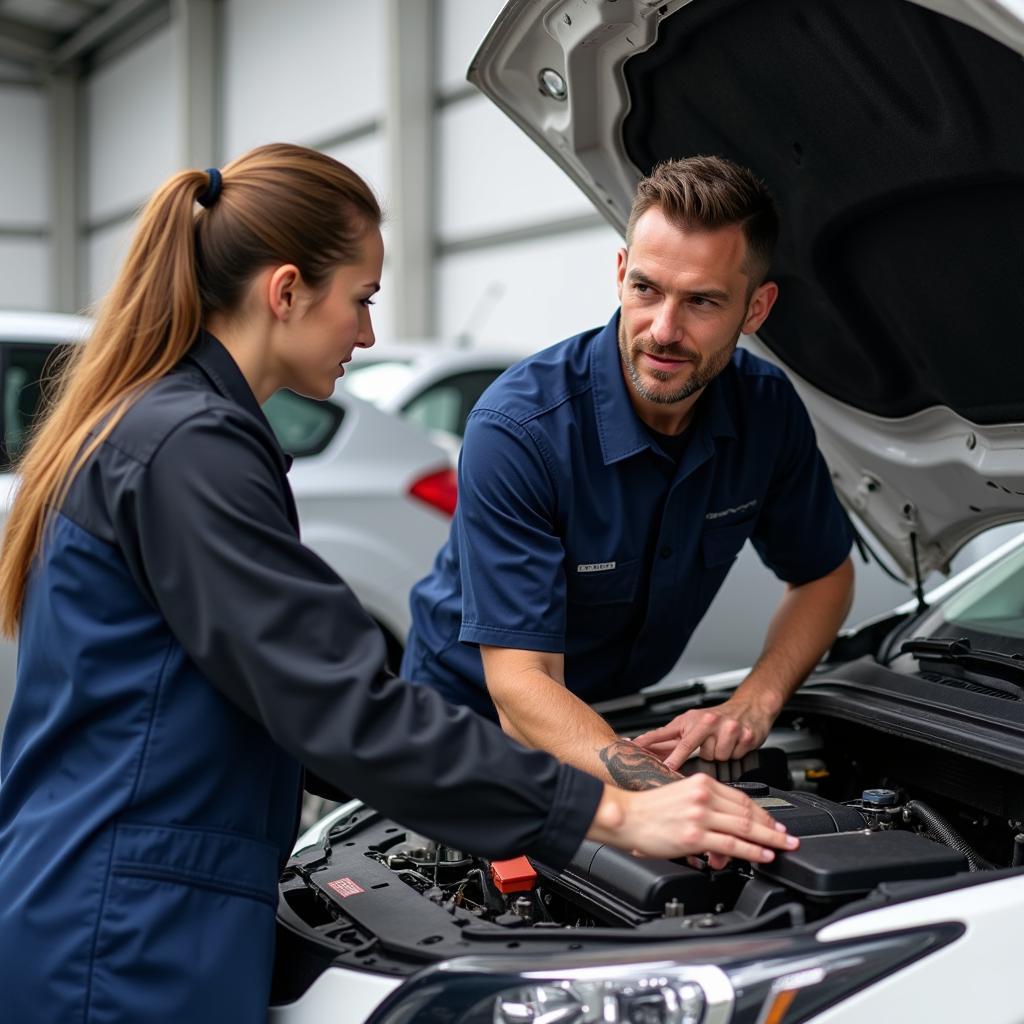 Car Mechanic Explaining Repairs