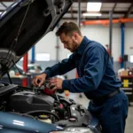 Experienced Car Mechanic Working on an Engine in Johnsonville