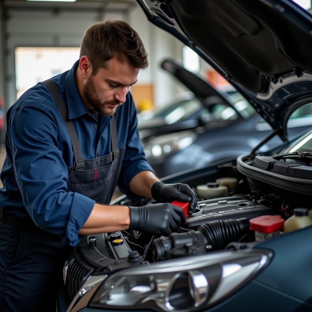 Mechanic Checking Car Engine in Thomastown