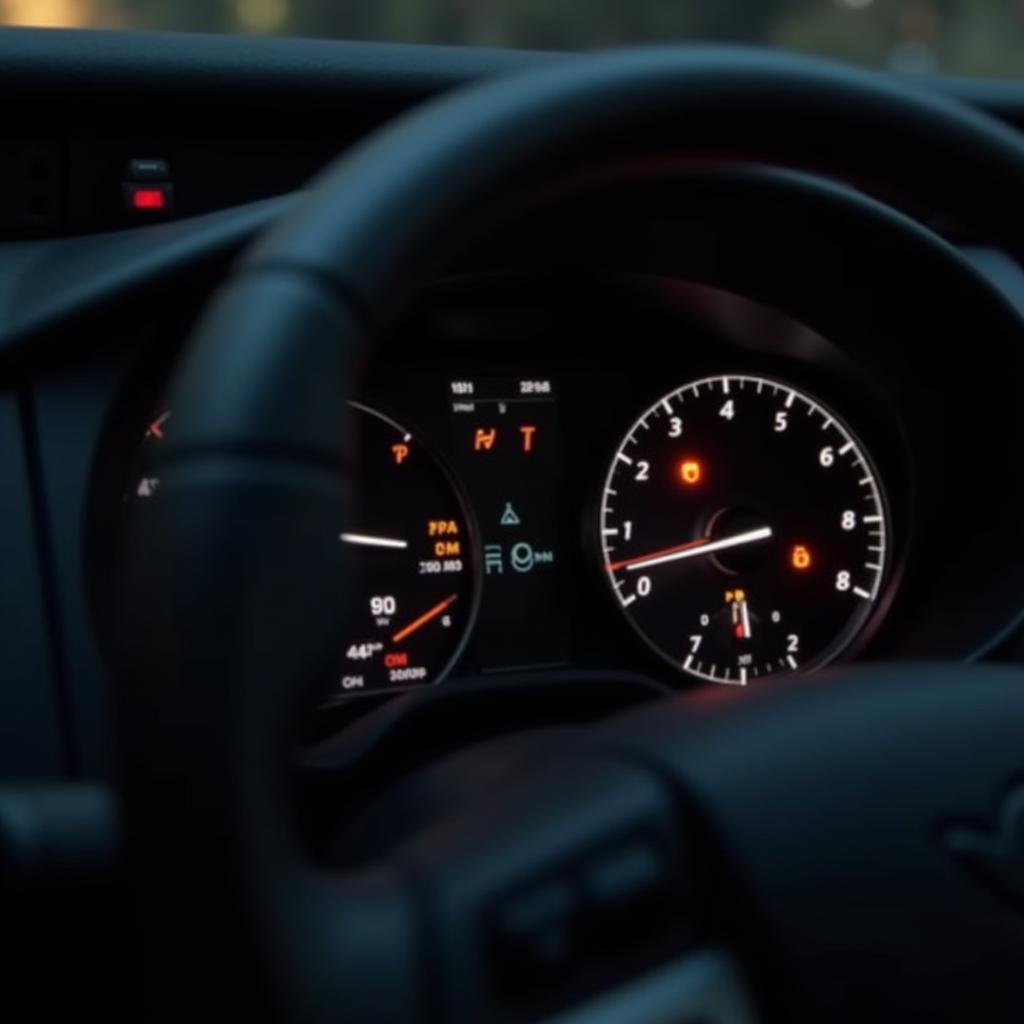 Close-up view of a car's odometer displaying the mileage.