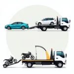 Car recovery services handling different vehicle types