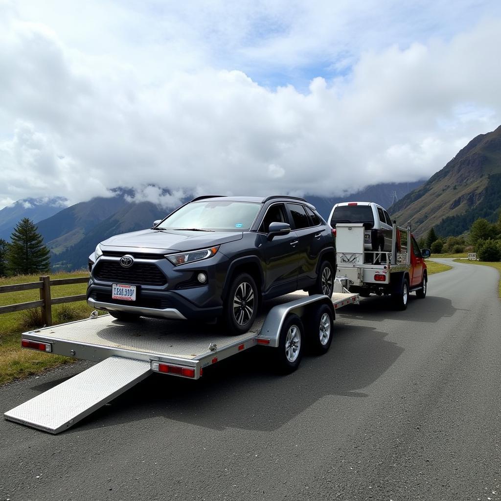 Car Relocation Service Routeburn Track - Car Being Transported