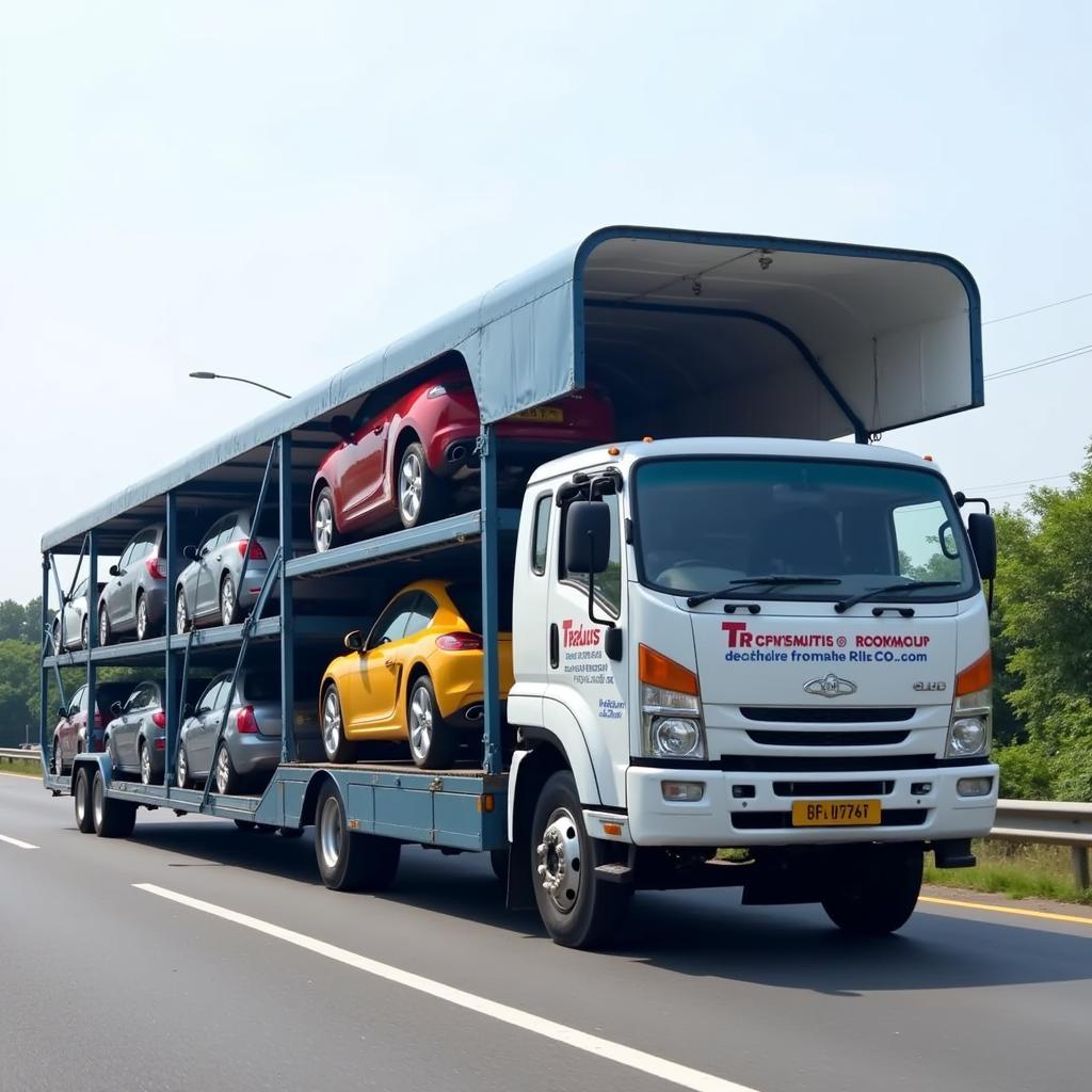 Car relocation services in Kolkata using a transport truck