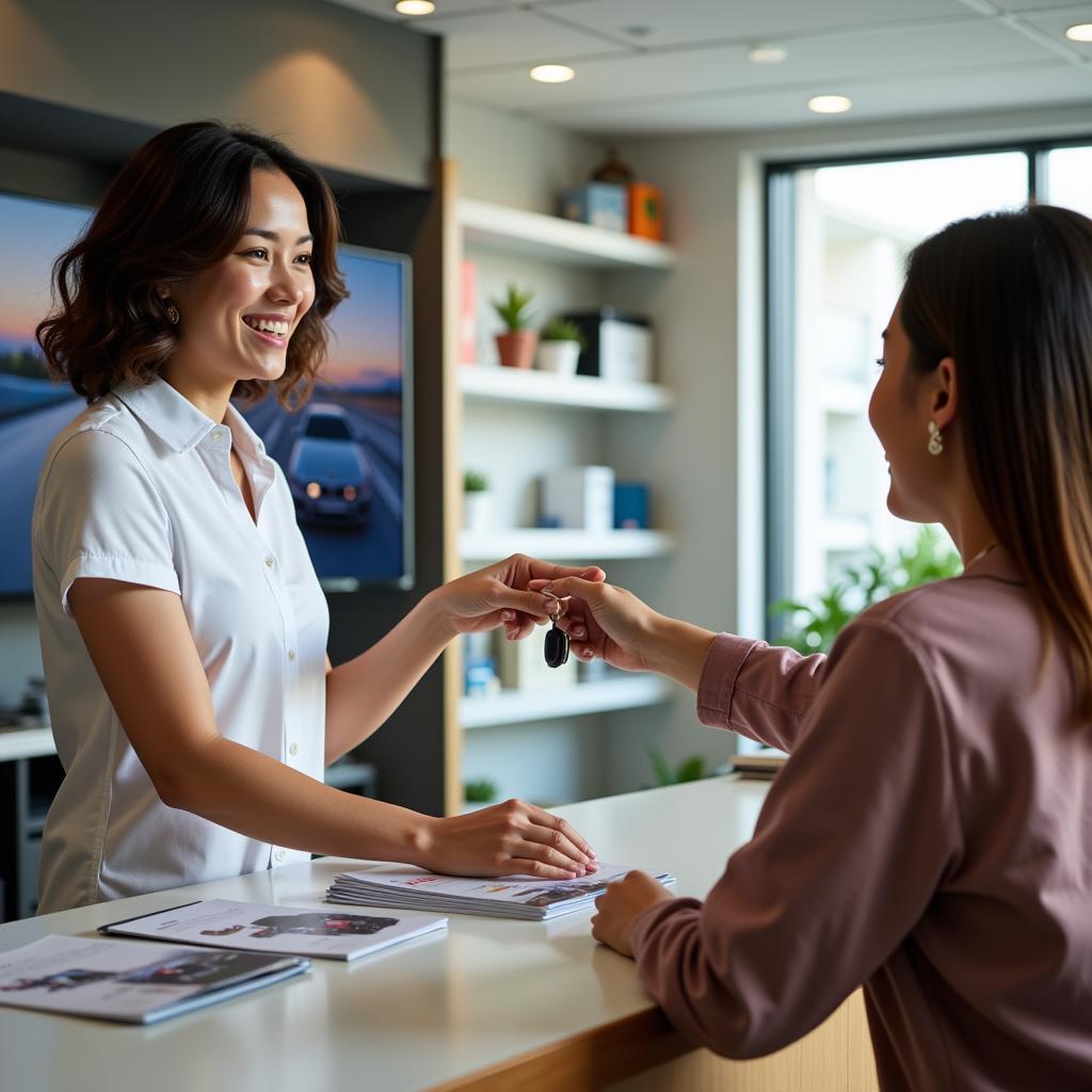 Car Rental Agent Helping Customer