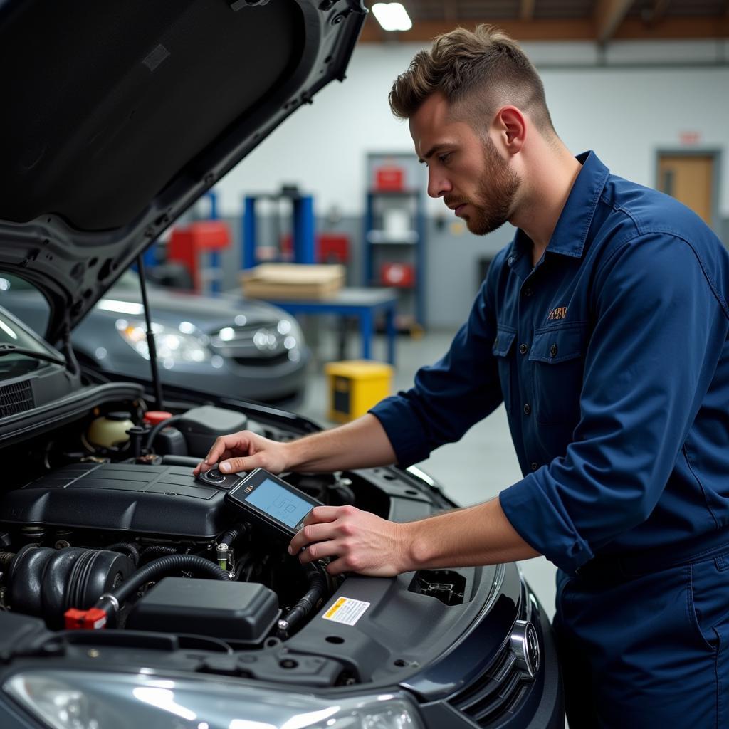 Experienced Mechanic Working on a Car in 11377