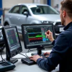 Modern Diagnostic Equipment in a Car Service Garage