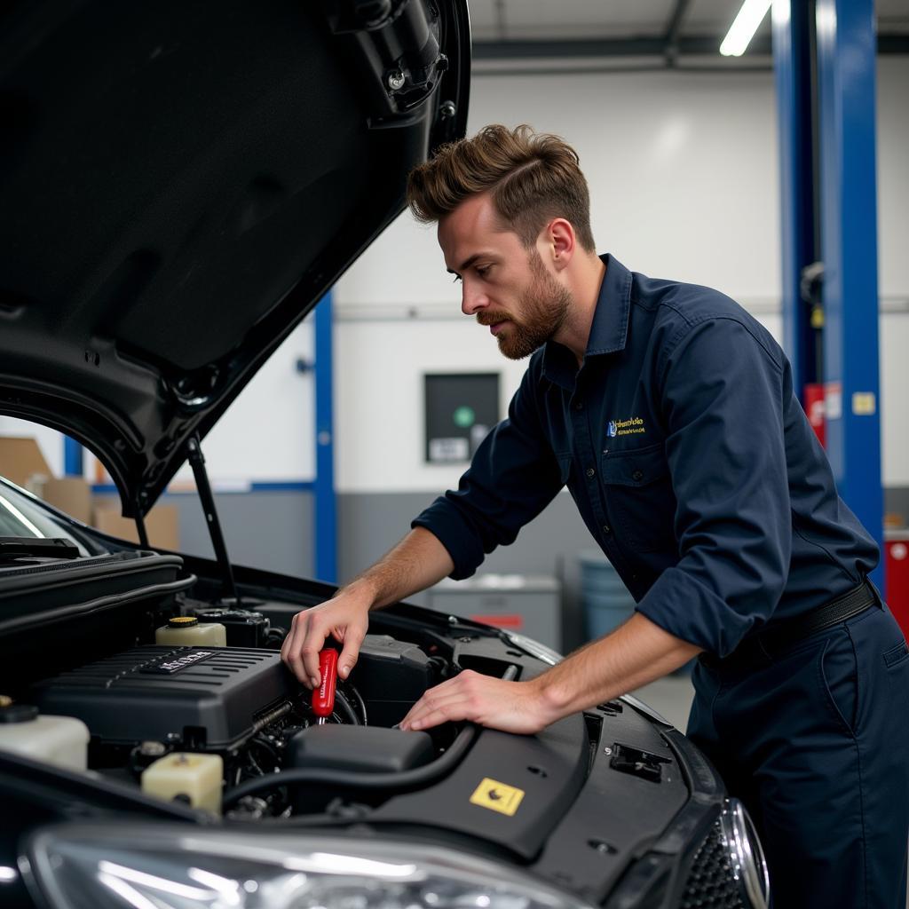 Experienced Mechanic Working on a Car in Ashford