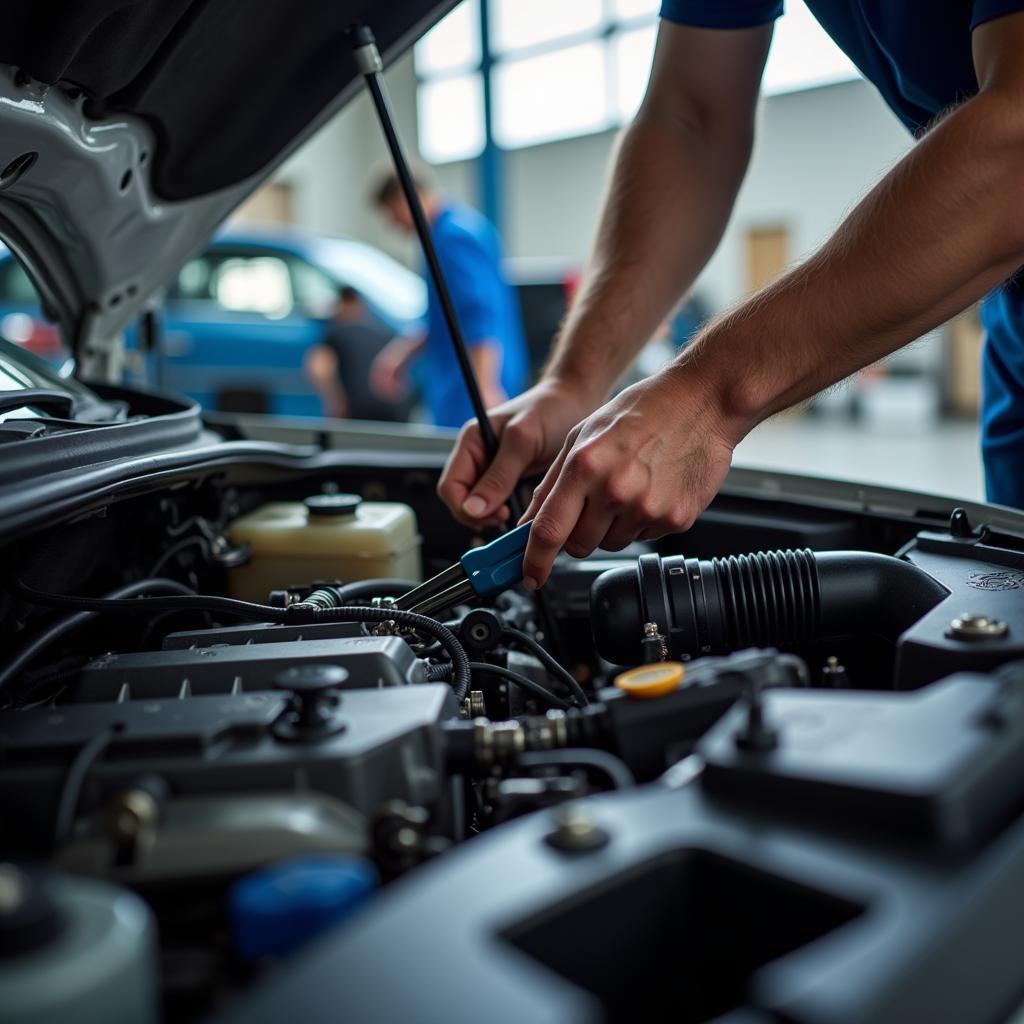 Mechanic Checking Car Engine in Beaumaris