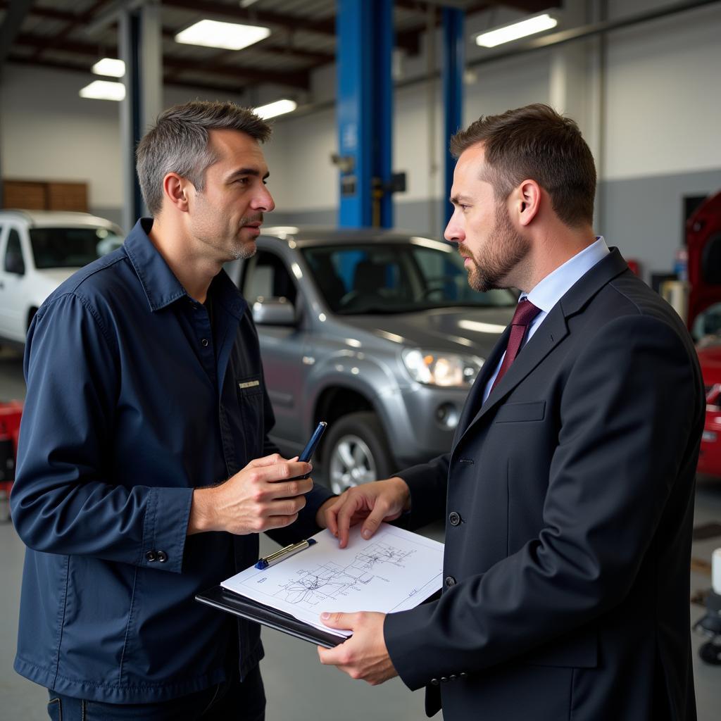 Customer Talking to Mechanic in Brighton