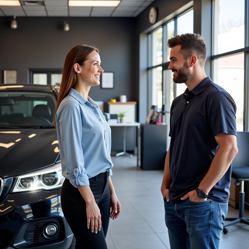 Friendly Customer Interaction at Bromborough Car Service Center