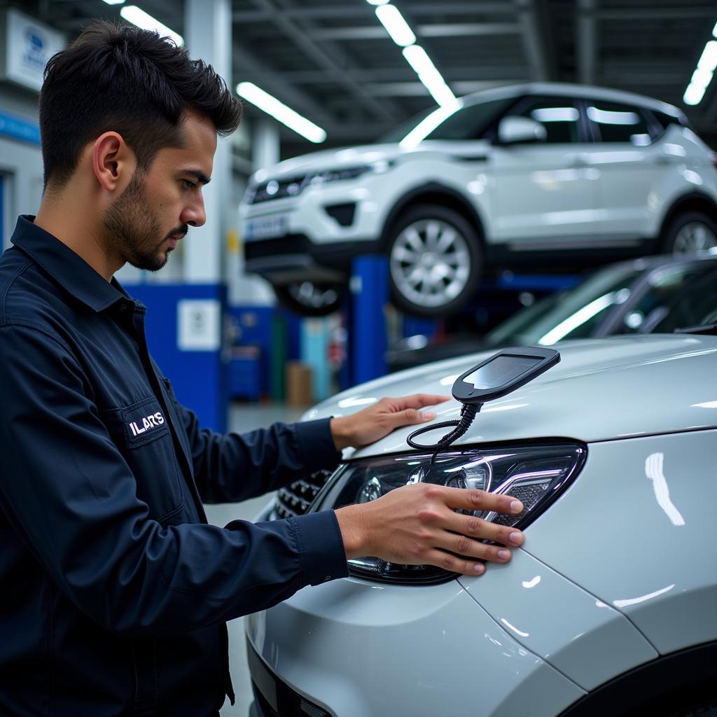 Modern Diagnostic Equipment in a Car Service Center