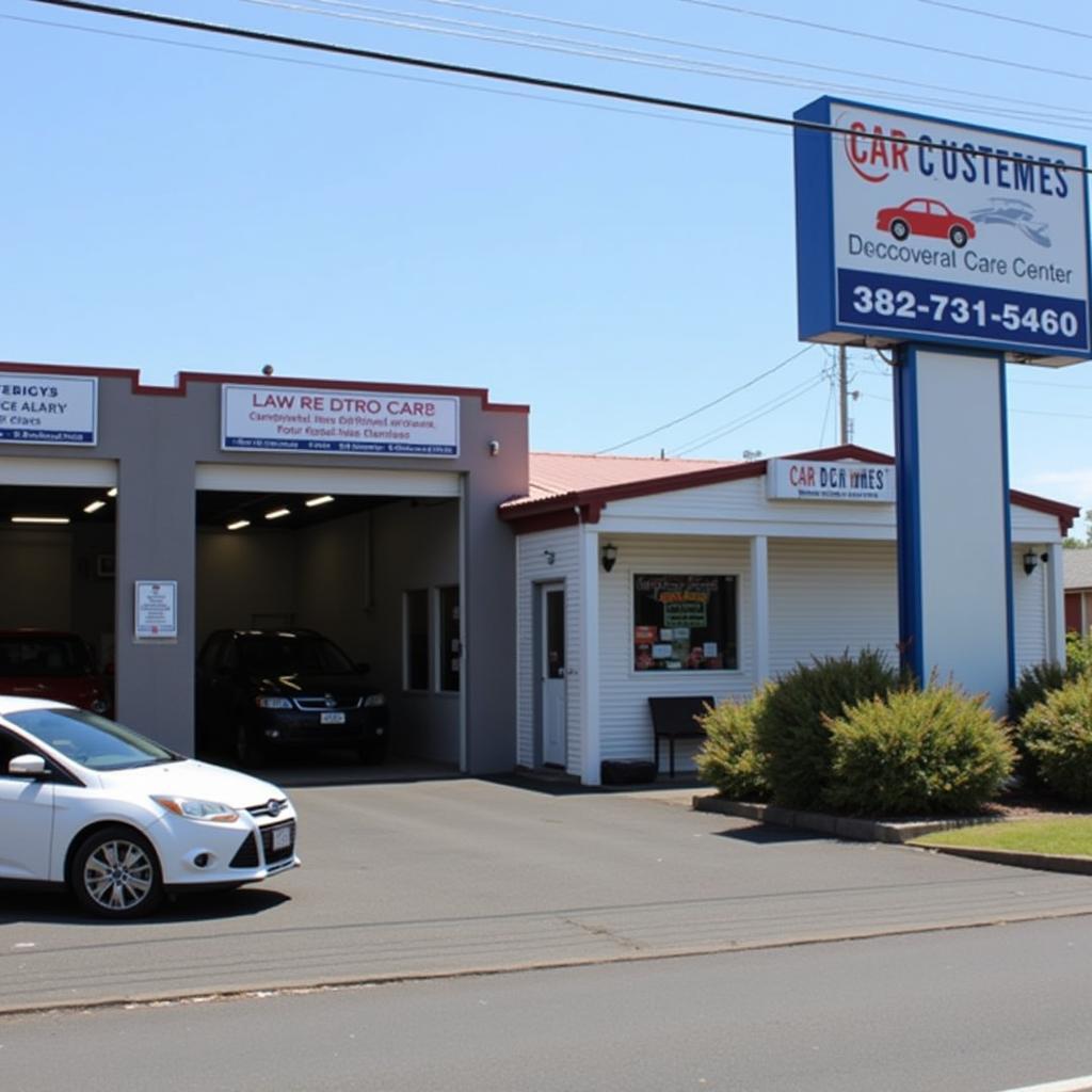 Modern car service center exterior on Canterbury Road