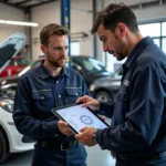 Customer Talking to Mechanic