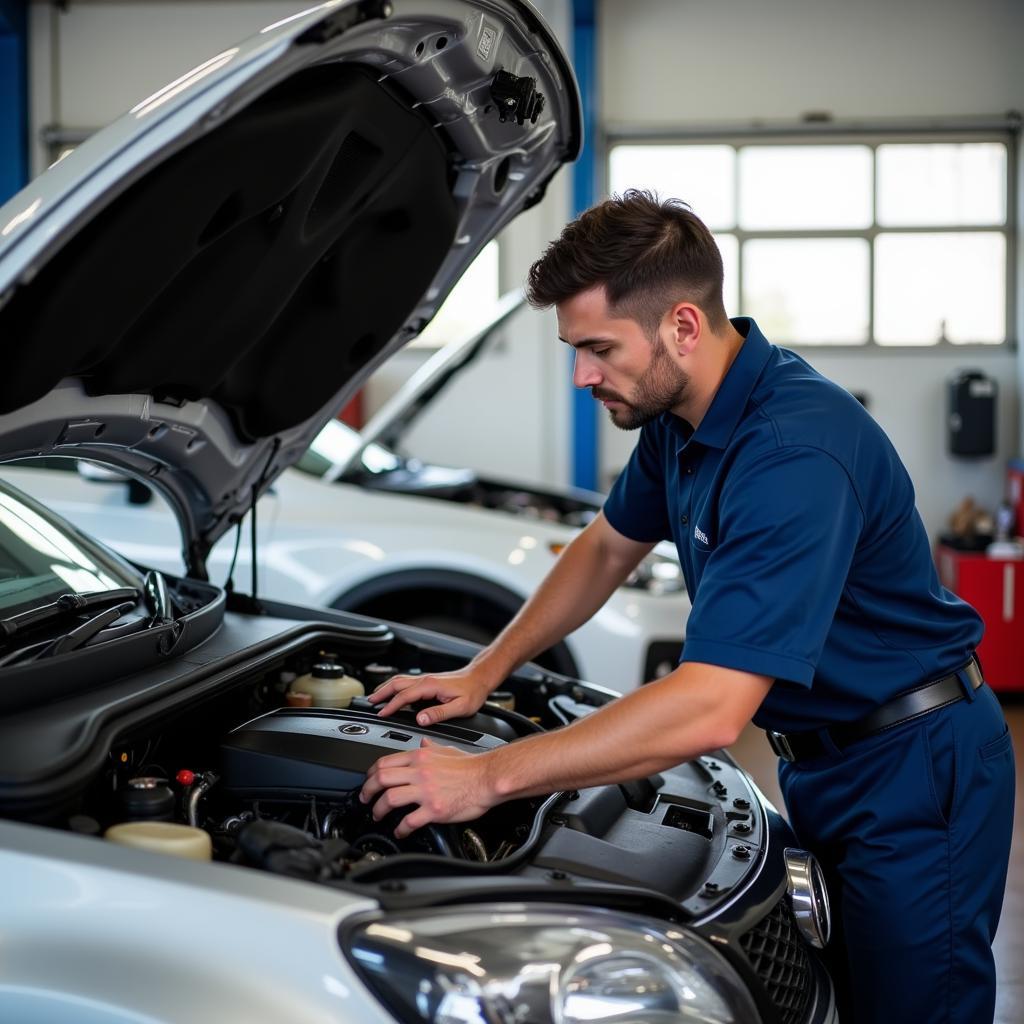 Car service centre inspection process