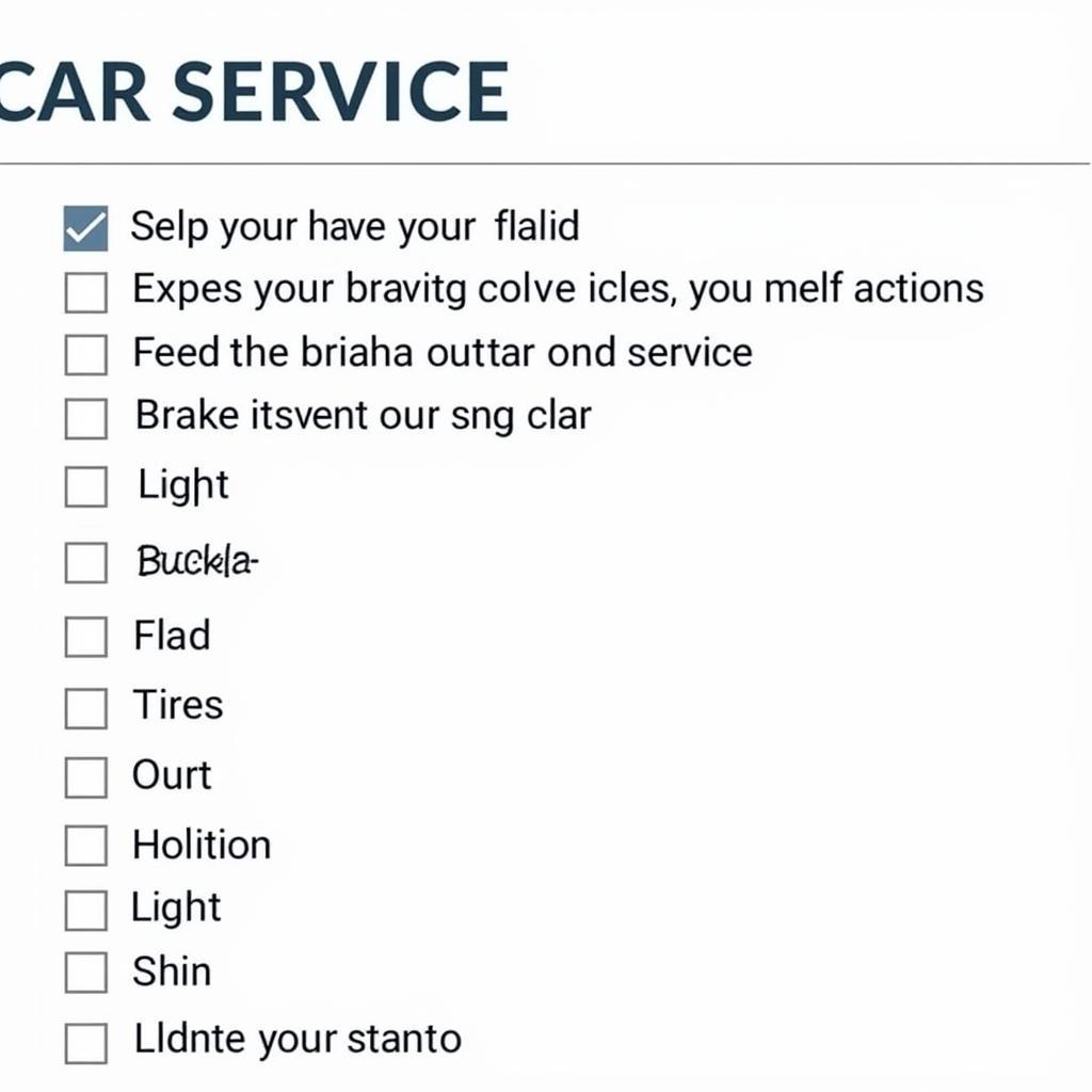 Essential Car Service Checklist