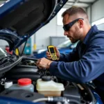 Mechanic Checking Car Engine in Clane