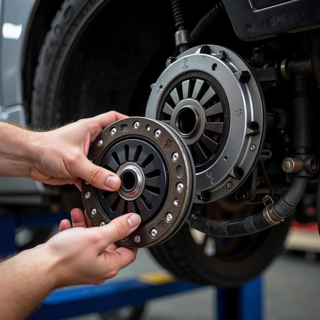 Car Service Clutch Repair in Progress