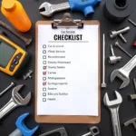 Car service checklist and tools