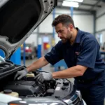 Mechanic Inspecting a Car in Drummoyne