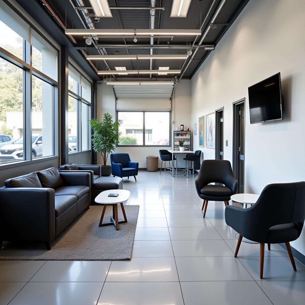 Comfortable Customer Waiting Area in an East London Car Service Center