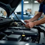 Mechanic Checking Engine