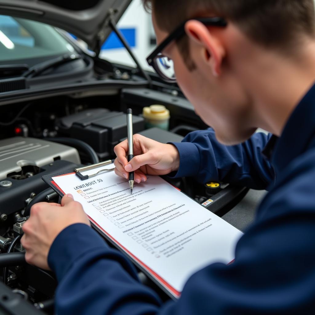 Mechanic Performing Logbook Service