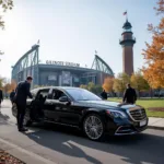 Car service arriving at Gillette Stadium