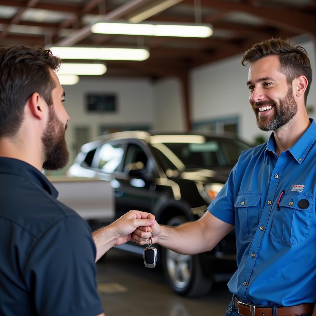 Satisfied Customer Receiving Car Keys