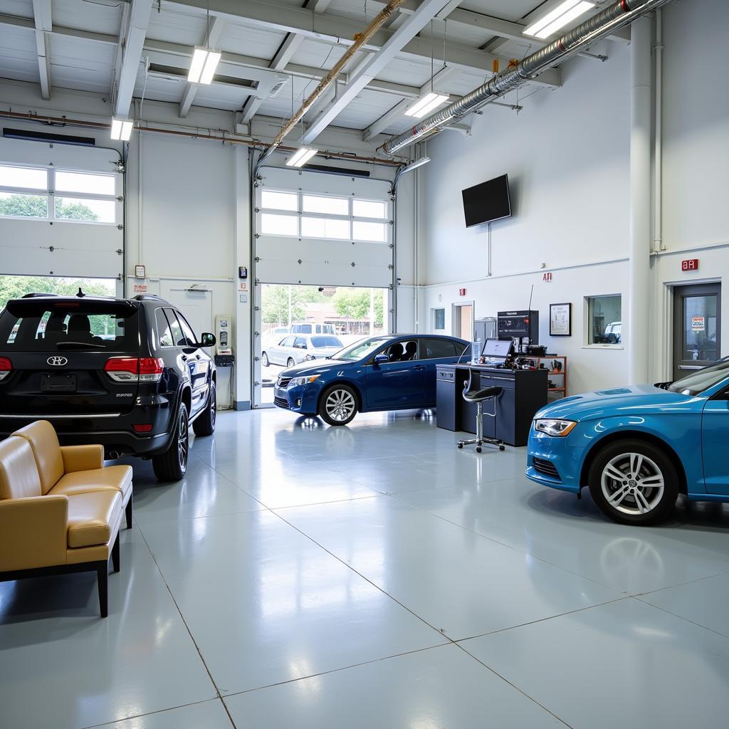 Interior of a modern car service centre in Herne Bay