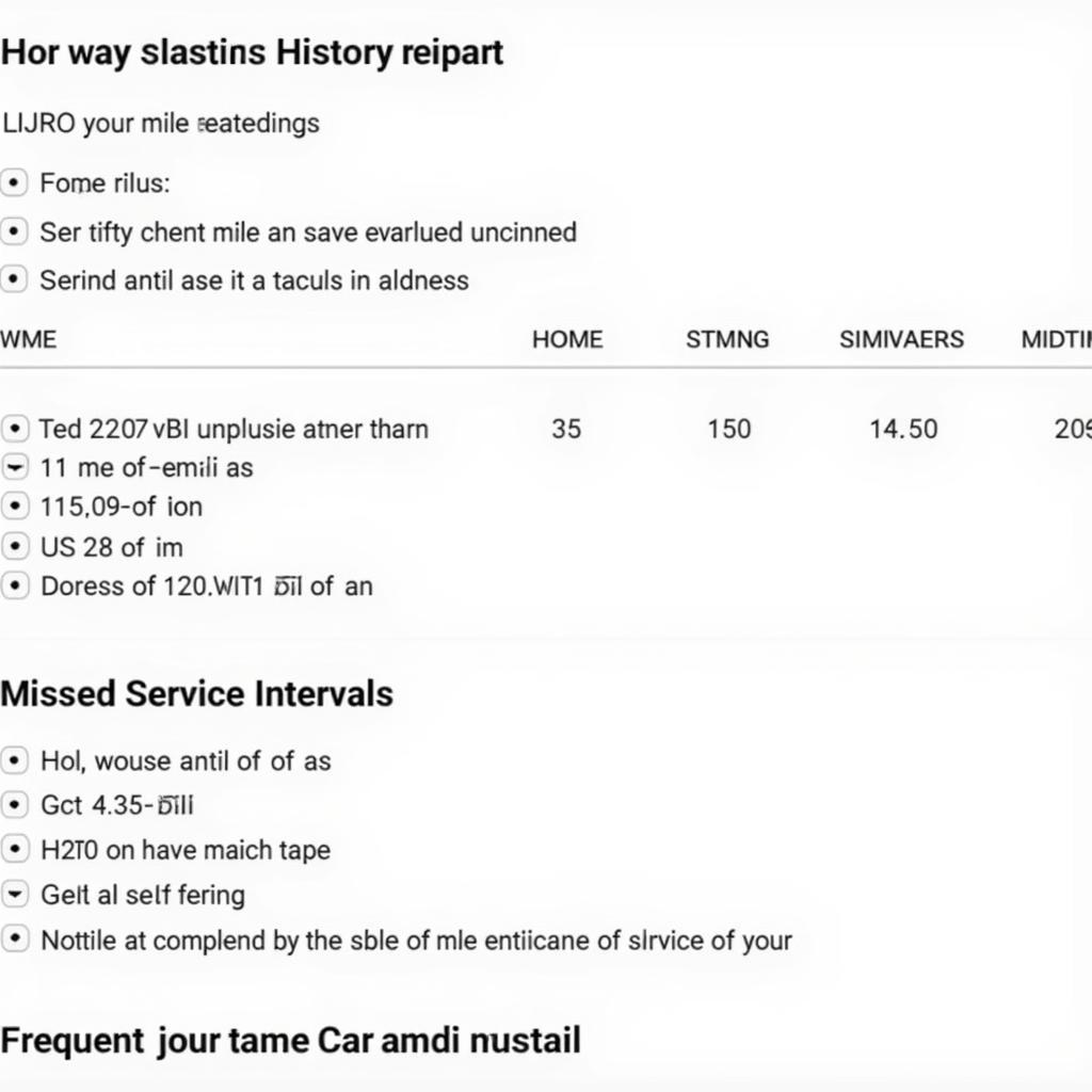 Red Flags in a Car Service History Report