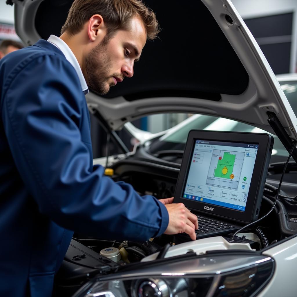 Technician performing a specialized car service in Hounslow