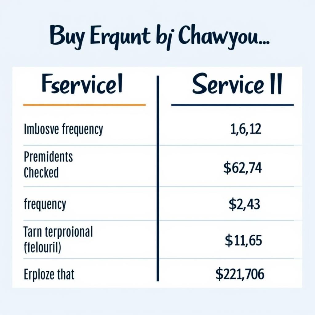 Car Service I vs. II Comparison Chart