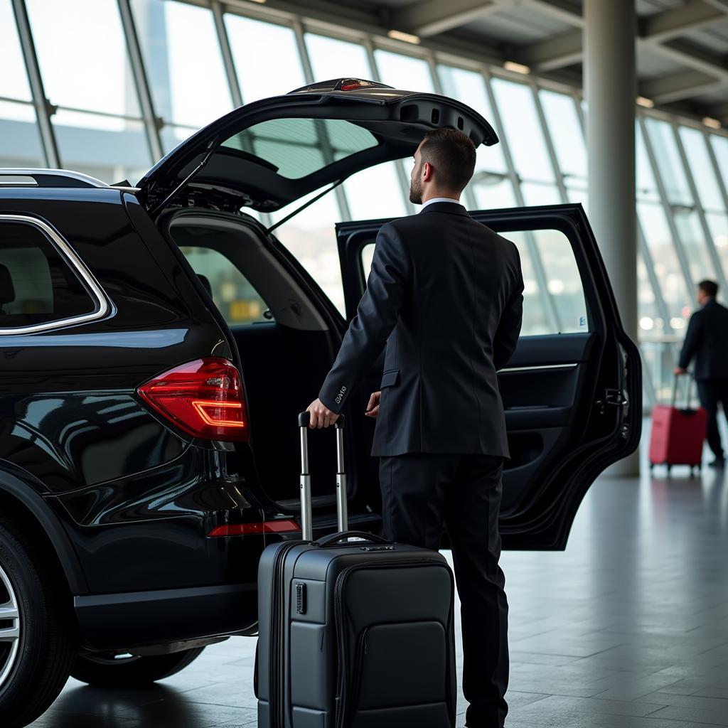 Chauffeur Assisting with Luggage at LAX